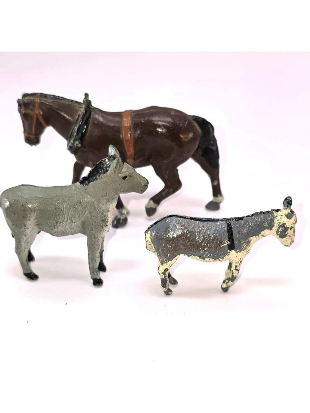 Britains Ltd Vintage Lead Horse & Donkey Figurines Set Made In England CM2348
